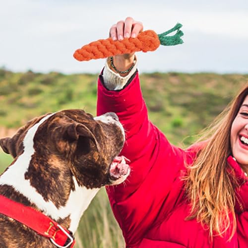 Genérico Juguete Zanahoria para Perros - Juguete Mordedor para Cachorros,Cuerda Masticable Interactiva Canina Que Reduce Aburrimiento Y Estimula La Mente - imagen 2