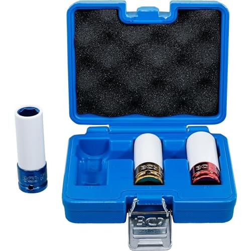 BGS 7200 | Kraft-Schoneinsatz-Satz | 3-tlg. | 12,5 mm (1/2") | SW 17 / 19 / 21 mm | mit Kunststoffhülse | farblich codiert