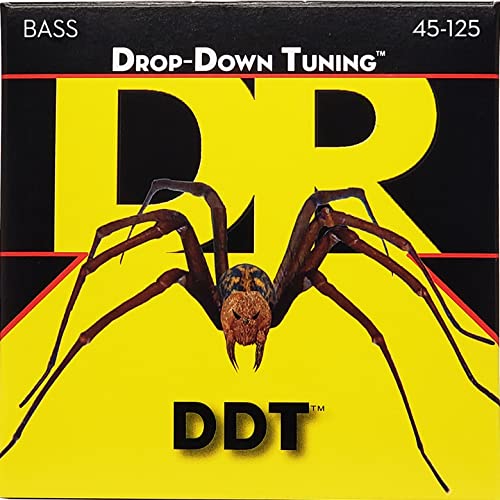 DR String DDT5-45 Drop Down Tuning Jeu de cordes pour guitare basse - Les Beatles, Paul McCartney, John Lennon, RIngo Starr, George Harrison DR String DDT5-45 Drop Down Tuning Jeu de cordes pour guitare basse