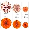 Black Orange Party Hanging Paper Fans Party Ceiling Hangings Halloween Baby Shower Birthday Wedding Party Decorations, 12pc #2