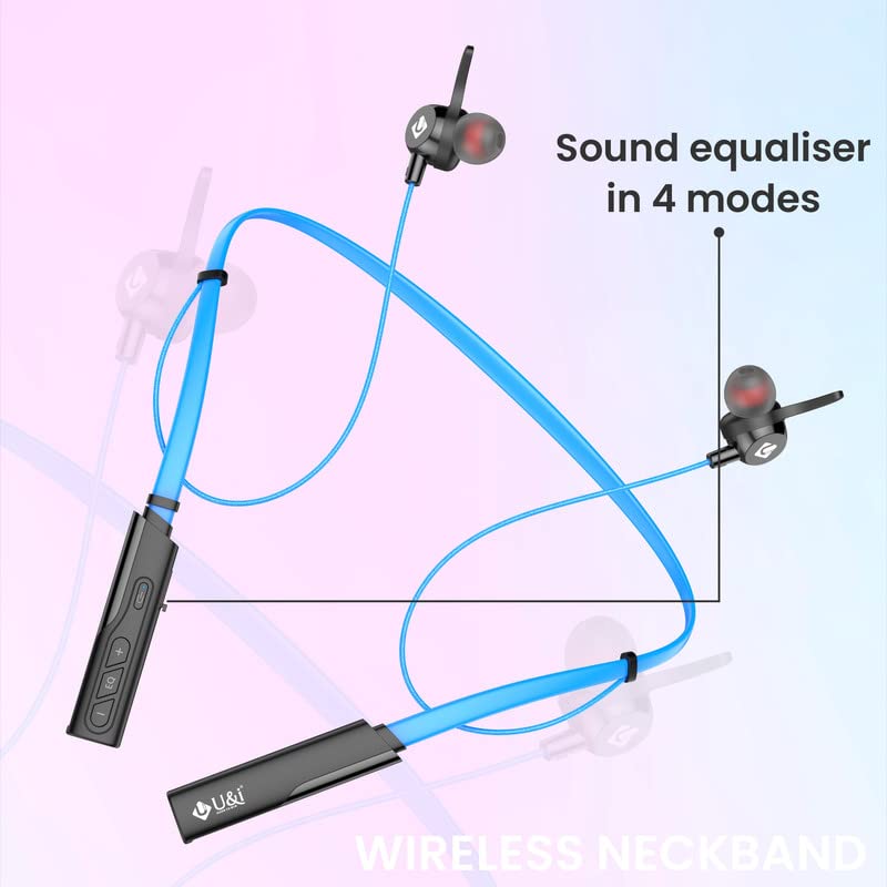 Image of U&I Melody 48 Hrs Battery Backup Bluetooth Neckband with Sound Equalizer, Quick Charge and Media Control