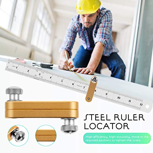 EXCEART Localizador de Régua de Aço Universal Bloco de Posicionamento de Aço Inoxidável para Carpint