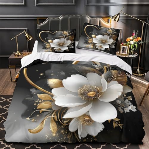 Parure de lit king 220x240cm effet 3D finitions premium