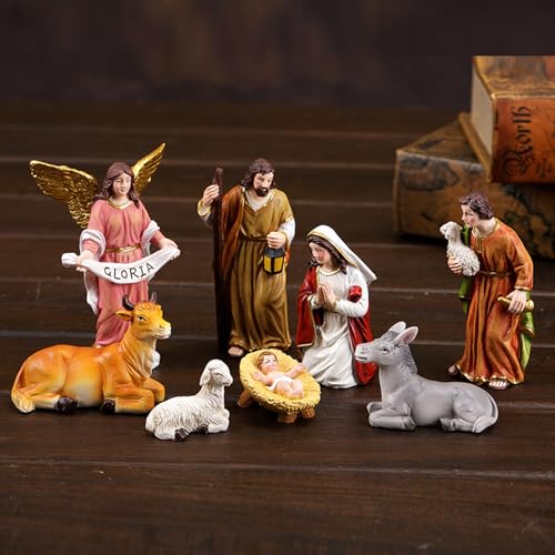 Figurines de crèche de Noël en résine pour centres de table et maison - 7