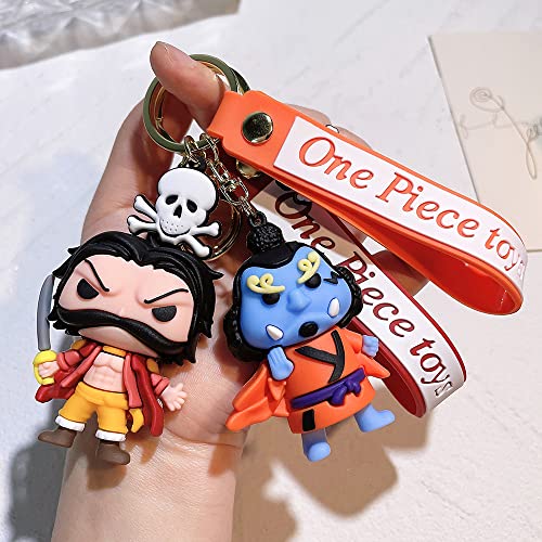 Feimeng Jewelry Anime Onepiece Jinbe Silicone Keychain - 3D Character Keyring For Backpack, Car Door Keys Holder, Gifts For Fans #TOP7