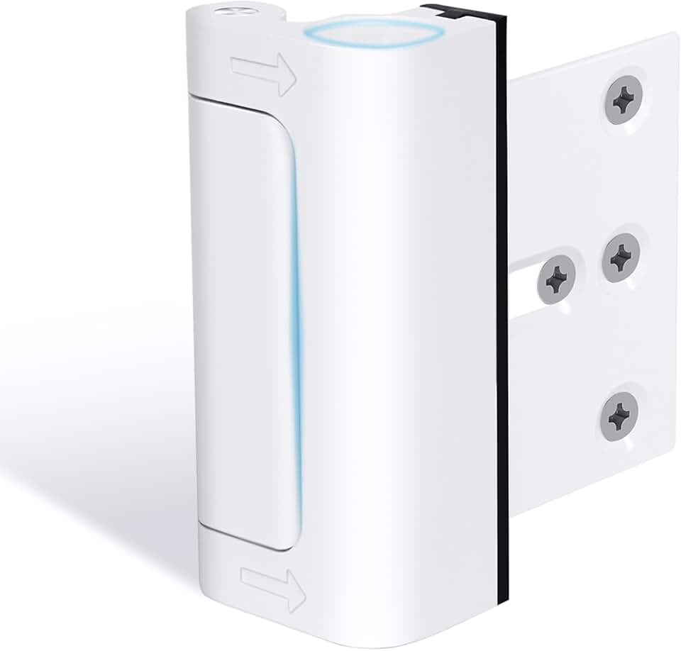 Door Reinforcement Lock Withstands 800lbs of Force - White Extra Proof Door Lock for Kids Safety Drilling Required, Prevents Unauthorized Entry, Add a Door Security Lock for Home Safety &amp; Privacy