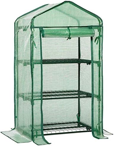 Mini Serre Balcon 4 Étagères 160x70x50cm - Serre De Jardin PVC Pour Plantes Et Légumes