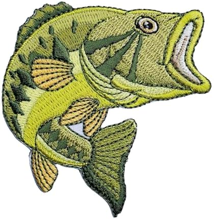 Bass Fish Embroidered Iron on Patches for Jackets Sweatshirts Hats T-Shirt Backpack Camping Animal image 2