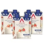 Atkins Strawberry Flavored Protein Shake, High Protein, Low Glycemic, Low Sugar and Low Carb, Keto Friendly, Gluten Free, 12 Count