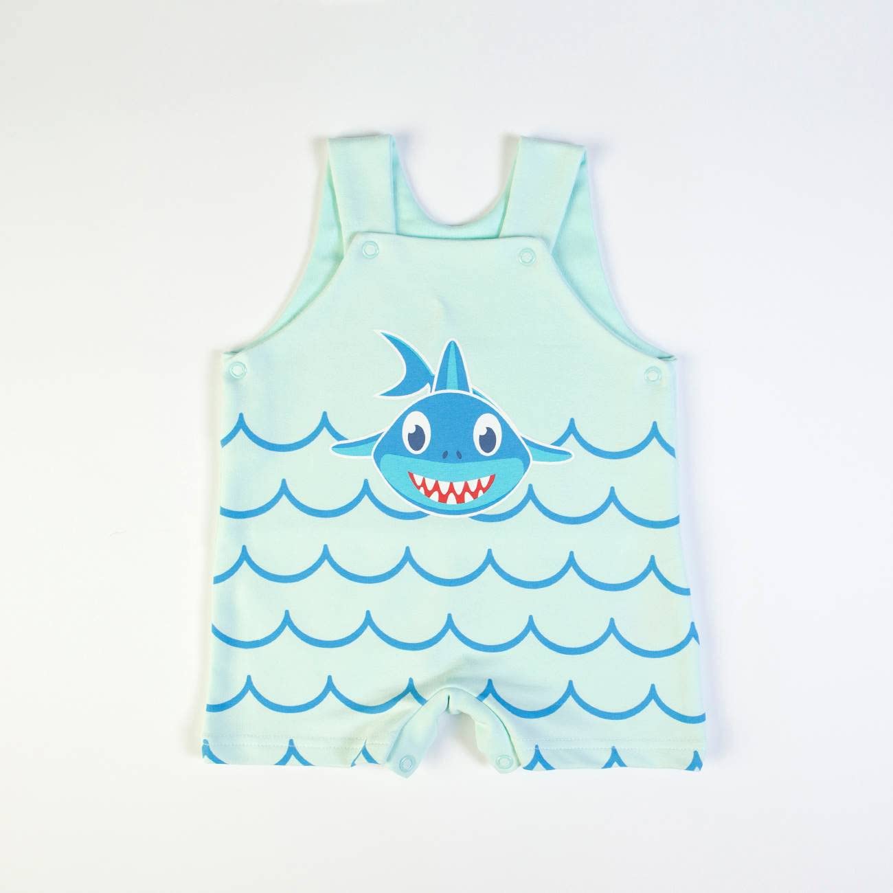 nene Baby-Strampler für den Sommer, aus Baumwolle, 1-18 Monate, grün und blau, Baby Shark, grün, 12 Monate