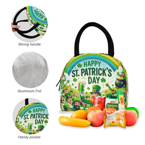 Kids School Bag Set Waterproof Picnic Backpack, Backpack with Lunchbox, St Patricks Day4