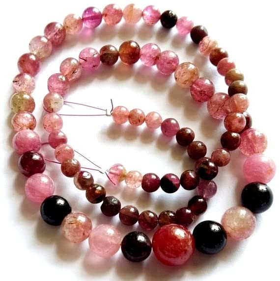 Perles de tourmaline pastèque naturelles pour fabriquer vos bijoux d'été - 2