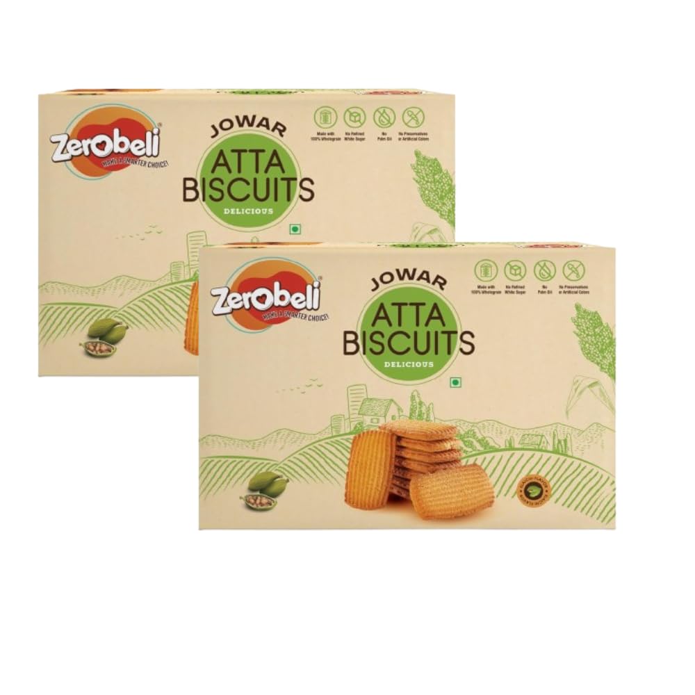 Zerobeli Premium Jowar Atta Digestive Biscuits with Elaichi - 375g Each (Pack of 2) | Healthy, Nutritious, and Delicious Cookies | Best Tea Time Snacks | 100% Vegetarian | No Refined Sugar, Palm Oil, Preservatives, or Colors (B0CM4SQ2NX) Amazon Price History, Amazon Price Tracker