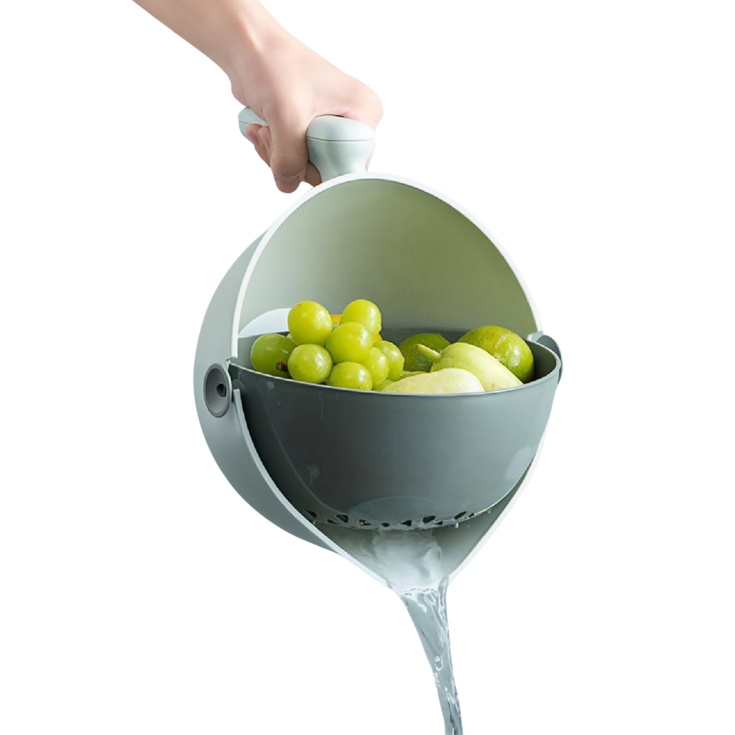 Set da 8 Pezzi, Colino da Cucina Multifunzionale 2-in-1, Cesto di Scarico in Plastica a Doppio Strato, Lavabo per Riso con Colino, Colino per Lavandino per Frutta Verdura e Riso