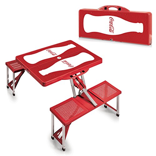 Picnic TIME Coca-Cola Bottle Folding Picnic Table with Seats, Collapsible Aluminum Table and Bench Set with Umbrella Hole, Lightweight Portable Table for Camping, Travel, Tailgating, Backyard, (Red) by PICNIC TIME - Image 6