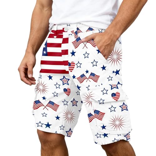 Short cargo patriotique homme multi-poches WWricotta pour été