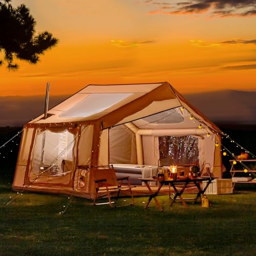 Aufblasbares Zelt mit großem Vordach, Luftzelt für 6 Personen...