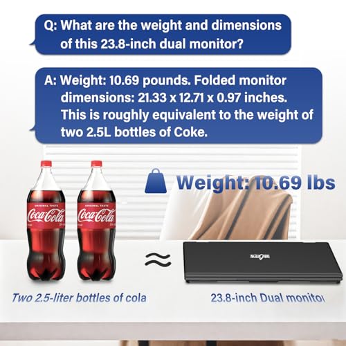 undefined InnoView 23.8" Dual Portable Monitor 100% sRGB 3840x2160P 4K 315°Adjustable Dual Stacked Foldable Monitor Built-in Speakers Screen Extender with HDMI/USB-C/DP for Laptop Windows Mac の商品画像 7