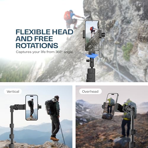 Image of Tygot X-1 67 Inch (170cm) Aluminium Tripod with Bluetooth Remote, Mobile Holder, Phone Stand for Ring Light, GoPro & Camera, Light Stand for Video Recording, Shooting, Streaming, Reels, YouTube