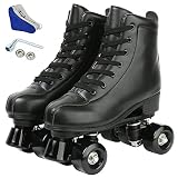 Tmore Roller Skates for Women and Men, Classic Double-Row Indoor Outdoor Roller Skates Premium PU Le