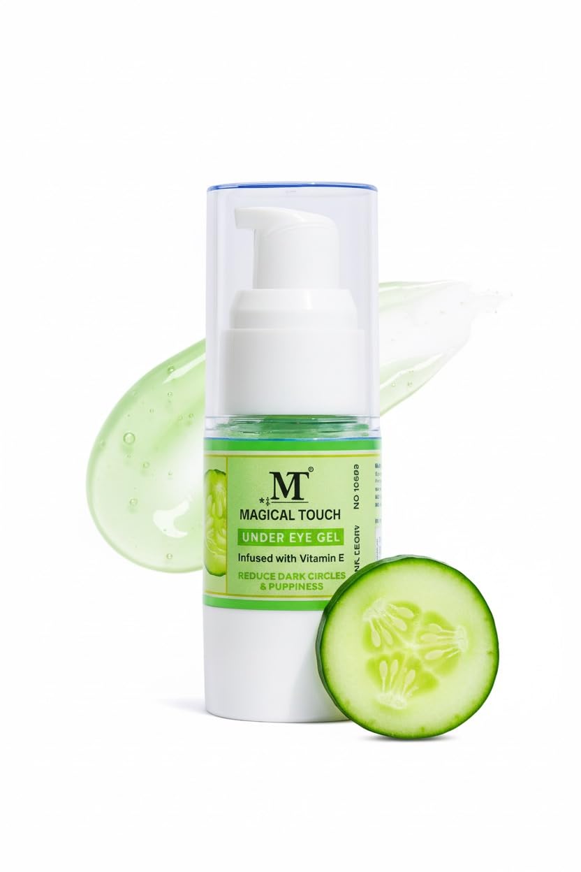 Magical Touch Vitamin E Under Eye Gel – Cucumber & Hyaluronic Acid | 60g | Reduces Puffiness, Dark Circles & Fine Lines | Hydrating & Soothing Eye Cream for All Skin Types-image-32