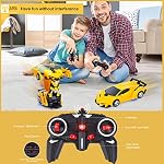 Refasy Transforming Toys Remote Control Transformation Car 2 in 1 Remote Control Cars for Kids Age 3-12, Deformation Robot Car Toys Birthday Gift for Boys Girls 3 4 5 6 7 8 9 10 12 Year Old