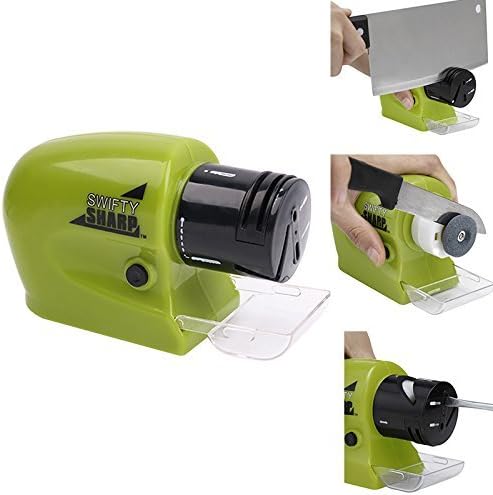 Electric Knife Sharpener, Multi-functional Motorized Knife Blade Sharpener, Home Kitchen Knives Sharpening Tool ,Portable Knife Grinder for Chef's Top Choice (Green)