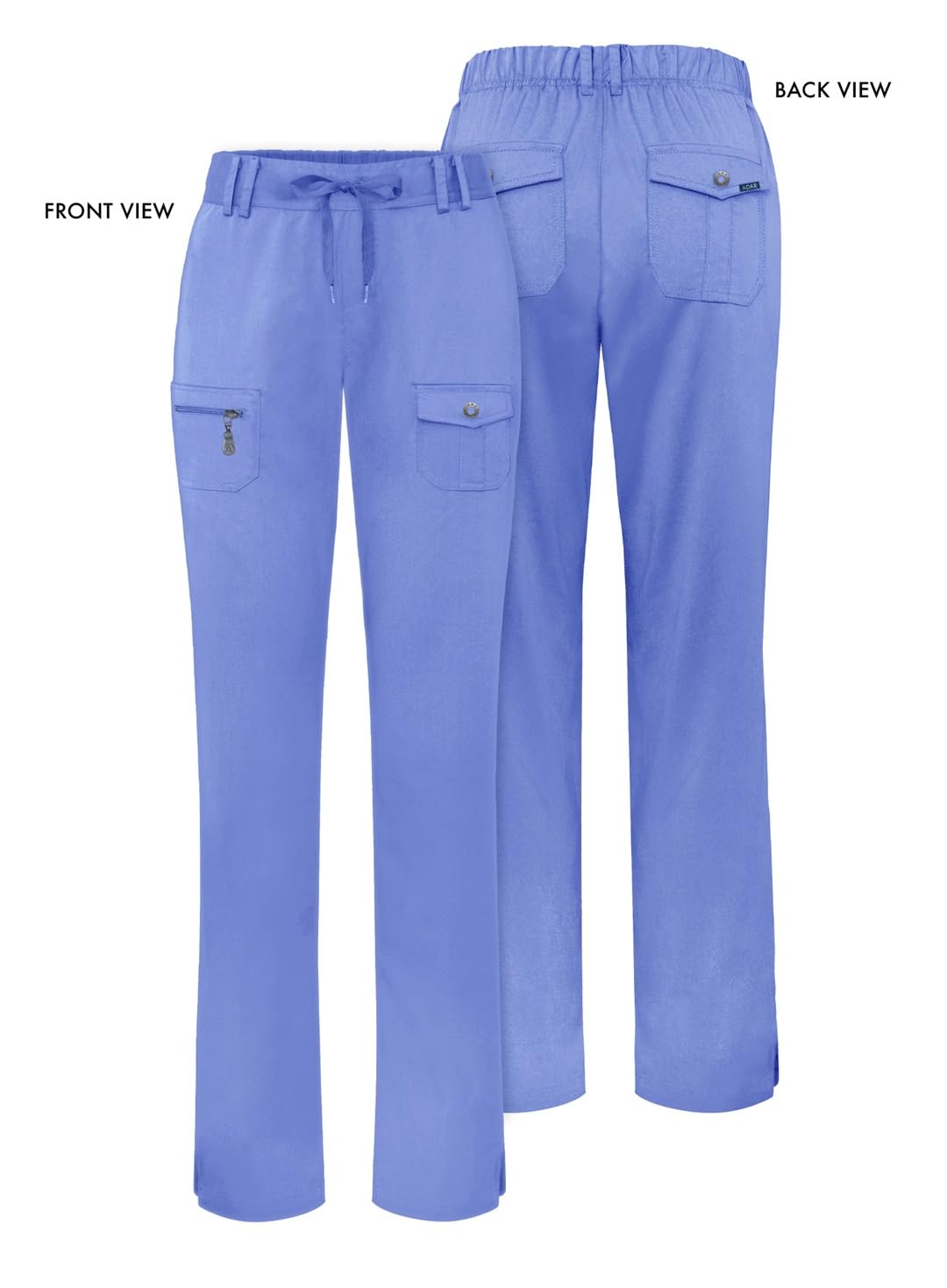 Adar Pro Damskie Kittel - Medyczne spodnie do jogi Skinny - P4100P - Ceil Blue - 3X