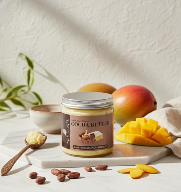 Image of Park Daniel 100% Pure and Natural Mango Butter, Shea Butter & Cocoa Butter - RAW, UNREFINED & AFRICAN- For Moisturization of Body and Skin Combo Pack 3 Jars of 50 g, 150 g