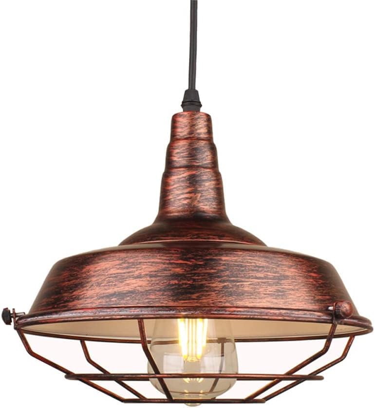 Lampe suspendue cage E27 style industriel et rétro réglable pour îlot de cuisine