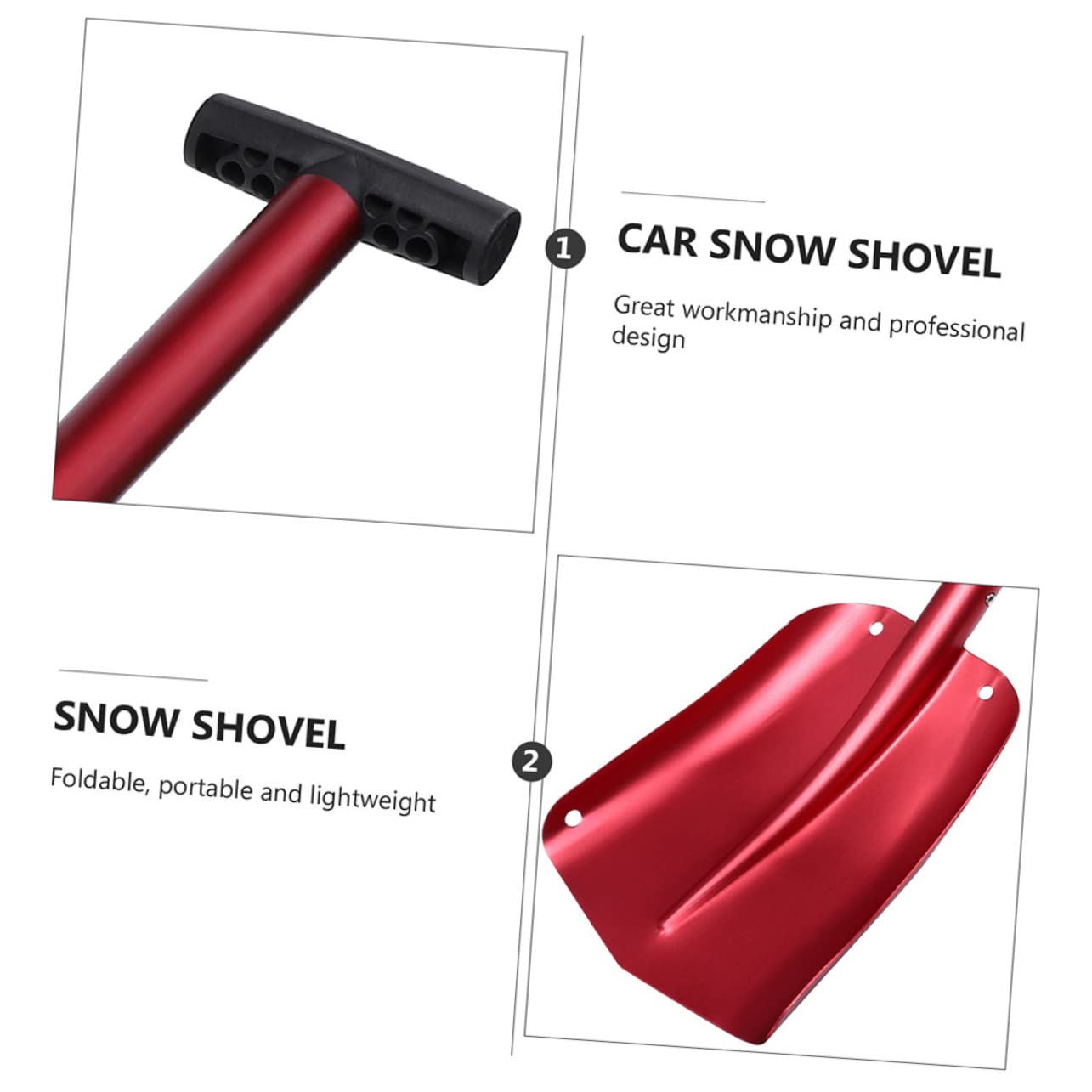 TOYANDONA Pelle à Neige Pliante pour Voiture Et Déneigement Grattoir Pratique Et Amovible pour Véhicule Urgence