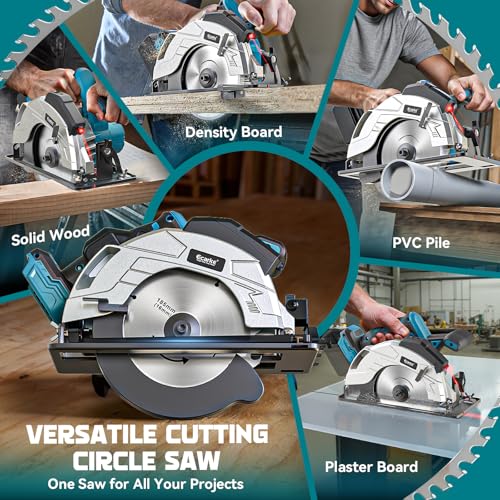 Ecarke Cordless Circular Saw 7-1/4" Compatible with Makita 18v Battery,5000RPM Electric Circular Saw with Laser Guide, 2 Blades(24T & 40T), 0-45° Bevel Cutting, Max 2-1/4" Depth for Wood (Tool Only) by Ecarke - Image 7
