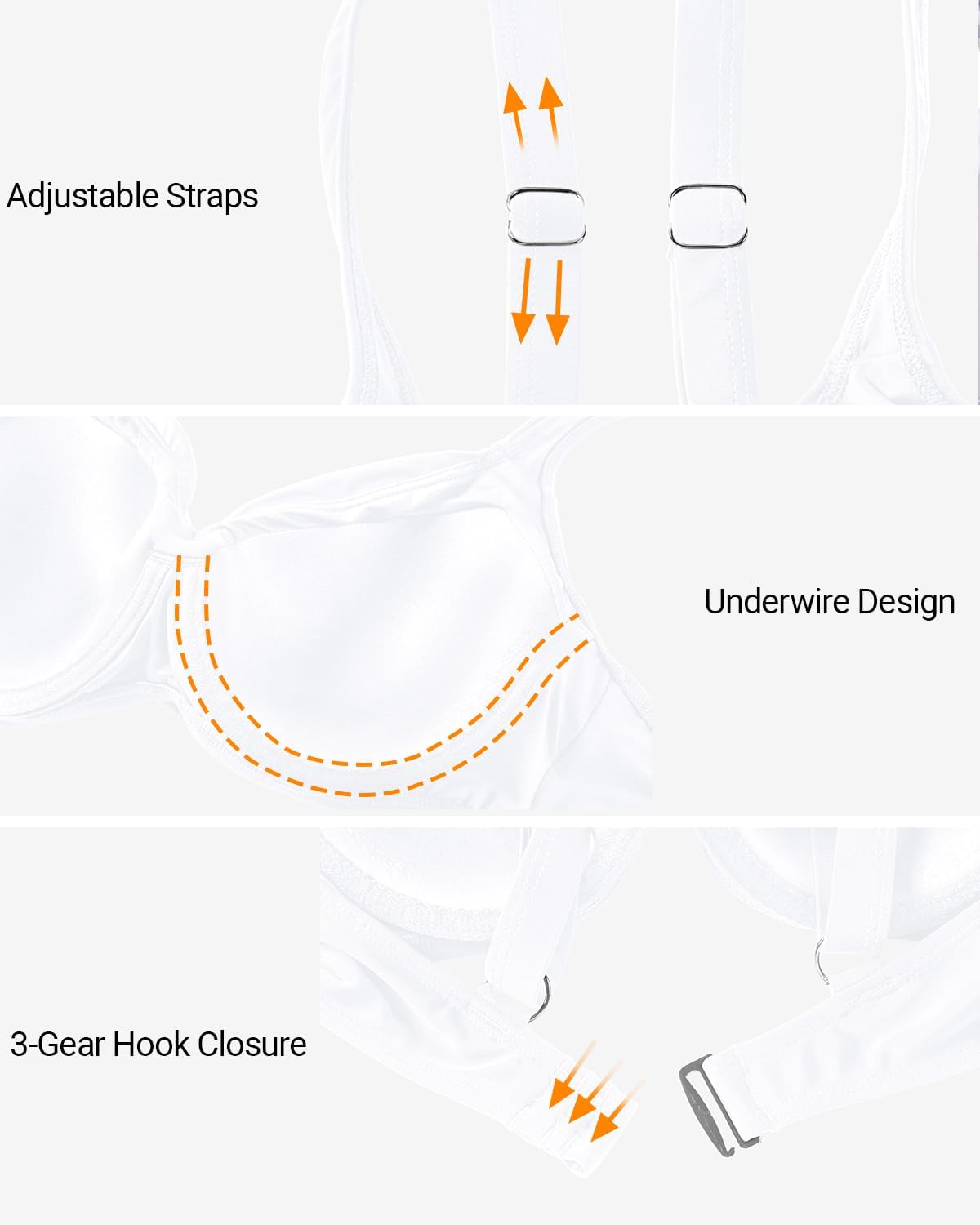 Women Underwire Bikini Tops - Push Up Swim Top Only Bra Padded Bathing Suit Top 2025 Swimsuit Tops - Image 5