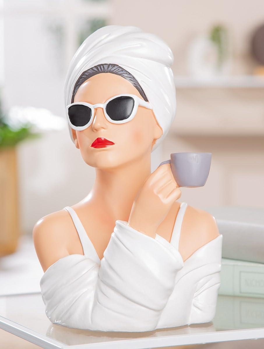 GILDE Lady Audrey White Resin Figurine 28cm Tall 19cm Wide 17cm Deep Woman