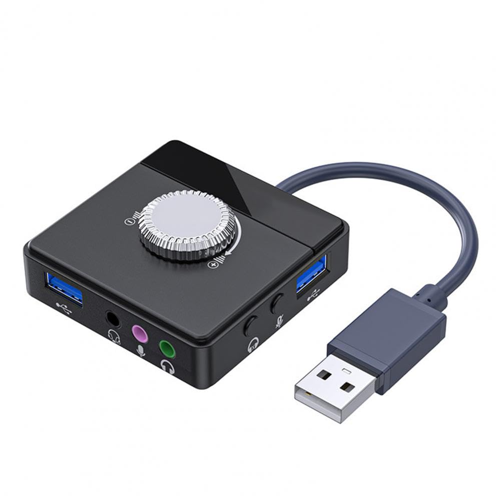 Zewnętrzna karta dźwiękowa USB gniazdo 3,5 mm regulacja głośności tablet mikrofon komputerowy telefon zewnętrzny adapter audio stereo komputer części zamienne akcesoria części