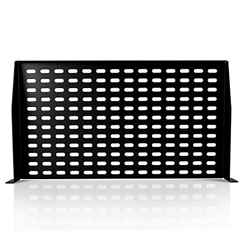 Pyle 19-Inch 1U Server, Vented Shelves For Good Air Circulation Cantilever Wall Rack, Universal Device, Cabinet Shelf, Computer Case Mounting Tray, Black (Plrstn14U) #TOP2