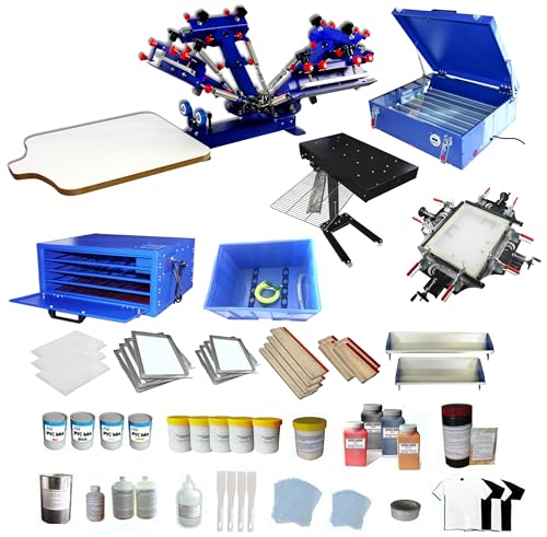 4 Color Screen Printing Kit Silk Screen Printing Machine Screen Printing Press 4 Color 1 Station