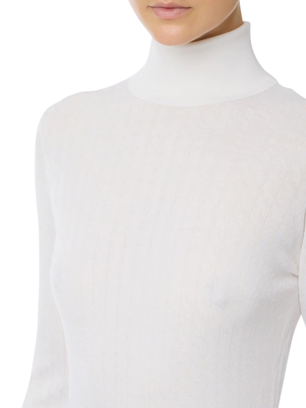 Elisabetta Franchi Maglia in Lana Bianca con Micro Logo Jaquard MK23S56E2 360 40