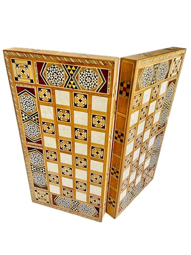 BACKGAMMON Set) The 19 Premium Board Game Set - Large Unique Luxury Backgammon Travel Games Chess Set Board for Friends Families Gatherings/Indoor Games Giftطاولة زهر