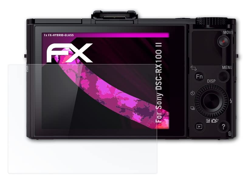 atFoliX Plastic Glass Protective Film compatible with Sony DSC-RX100 II Glass Protector, 9H Hybrid-Glass FX Glass Screen Protector of plastic