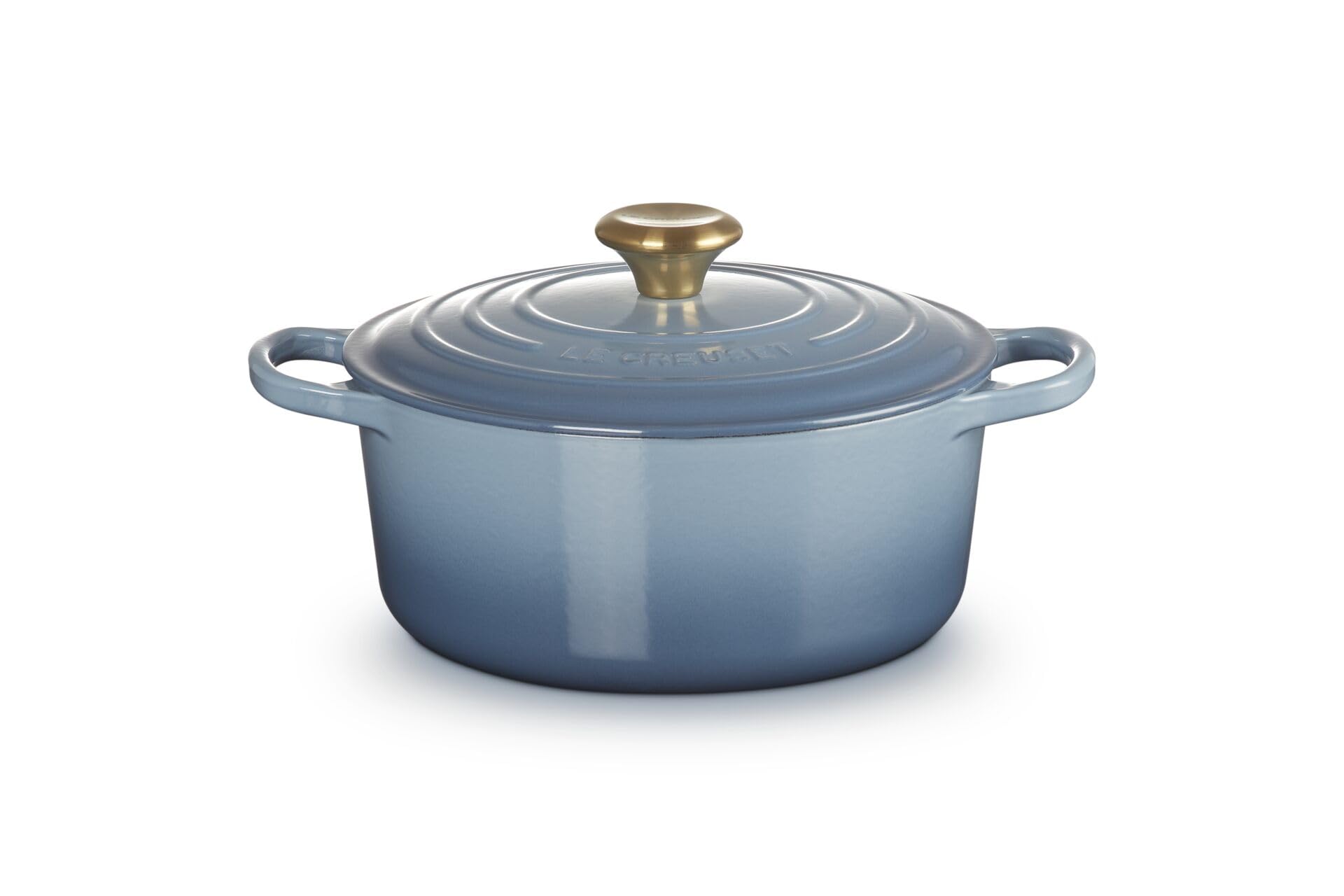 Le Creuset Signature Gusseisen-Bräter mit Deckel, Ø 24 cm, Rund, Für alle Herdarten und Induktion geeignet, Volumen: 4,2 l, 4,305 kg, Chambray, 21177244344441