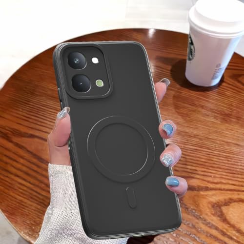 Image of Pikkme Back Cover for Vivo T5x / Vivo Y51 Pro /iQOO Z11x 5G Soft Matte Silicone Mag-Safe Design (Mag-Safe Not Support) Camera Protection | Slim Fit Bumper Cover (Black)