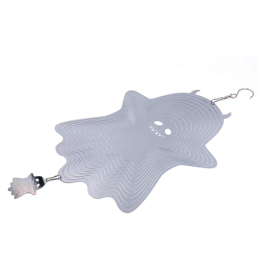 CENPEK 3D Metall Windspiel 30cm - Edelstahl Garten Deko Mit Acryl Anhängern