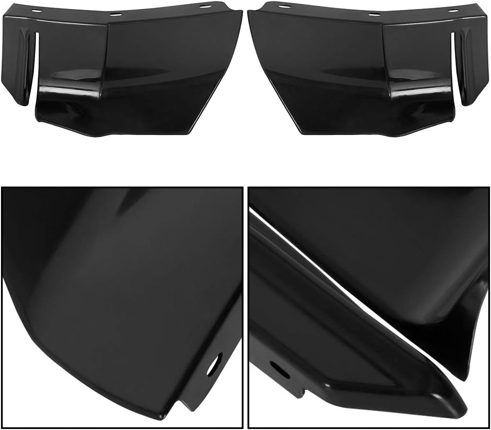ECOTRIC Rear 1/4 Quarter Bumper Filler Panel Compatible With 1980-1985 Chevrolet Caprice Impala Black 2PCS