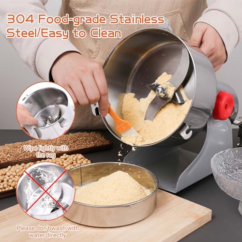 Image of BI-DTOOL Electric Grain Mill Grinder 2000g Stainless Steel Pulverizer 36000r /min High-speed Grain Mill 3500W Dry Material Grinding Machine 270 swingable Superfine powder for Home and Commercial