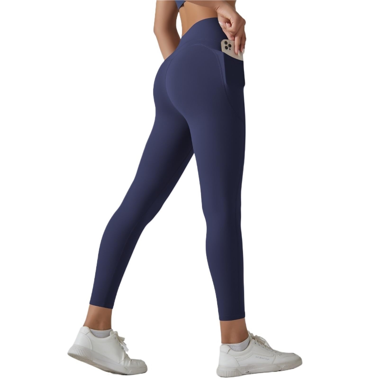 Leggings da donna con tasche Pantaloni da yoga Leggings da palestra Sport Donna Fitness a vita alta Leggings femminili Controllo della pancia Corsa Allenamento