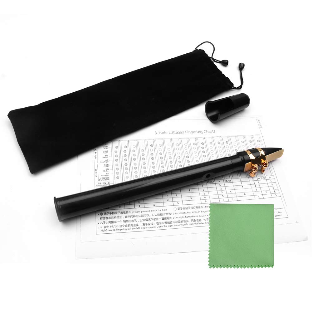 LAOJIA Saxo de Bolsillo, Mini saxofón de Bolsillo Negro, pequeño saxofón portátil con Bolsa de Transporte Negra, Instrumento de Viento de Madera