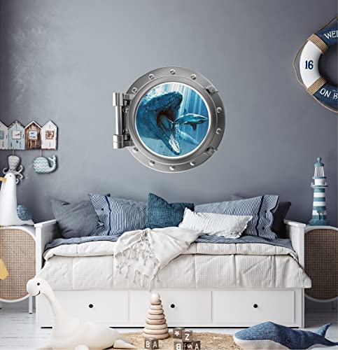 Vinilo decorativo redondo Mosasaurus 61x61 cm plateado miniatura 2