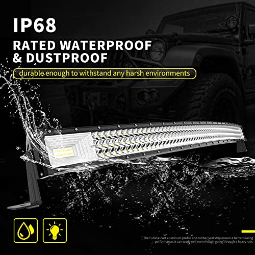 Autosaver88 50 Inch Curved Led Light Bar Triple Row, Brighter 7D 648W 64800Lm Off Road Driving Light No-Foggy Lens For Jeep Trucks Boats Atv Car Automative Light Bar #TOP5