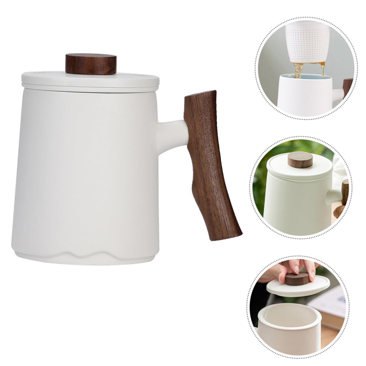 Alipis 3piezas Taza De Cerámica Con Filtro y Asa Para Infusiones De Té Para Bebidas Calientes y Elegantes